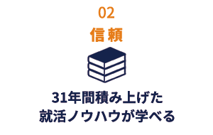 信頼 31年間積み上げた就活ノウハウが学べる