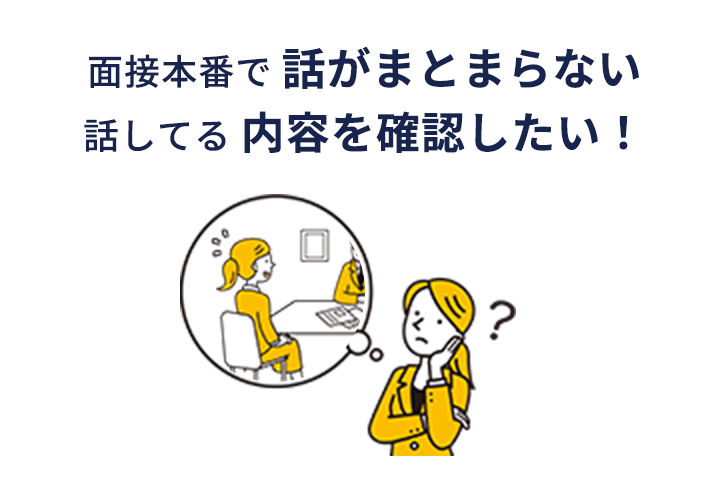 面接本番で話がまとまらない 話してる内容を確認したい!